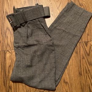 Belted Plaid Zara Highwaisted Trousers